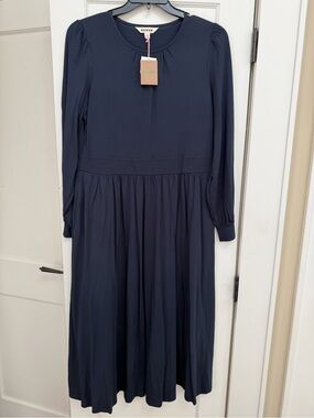 NWT BODEN LONG SLEEVE NAVY BLUE JERSEY DRESS SIZE 14
